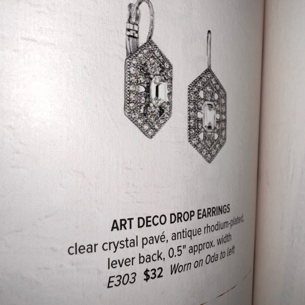 Art Deco Drop Earrings with Clear Crystals